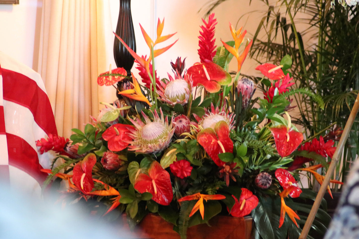 Half Tropical Casket Spray